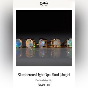 Catbird Opal and 14k Gold Stud Single Earring
